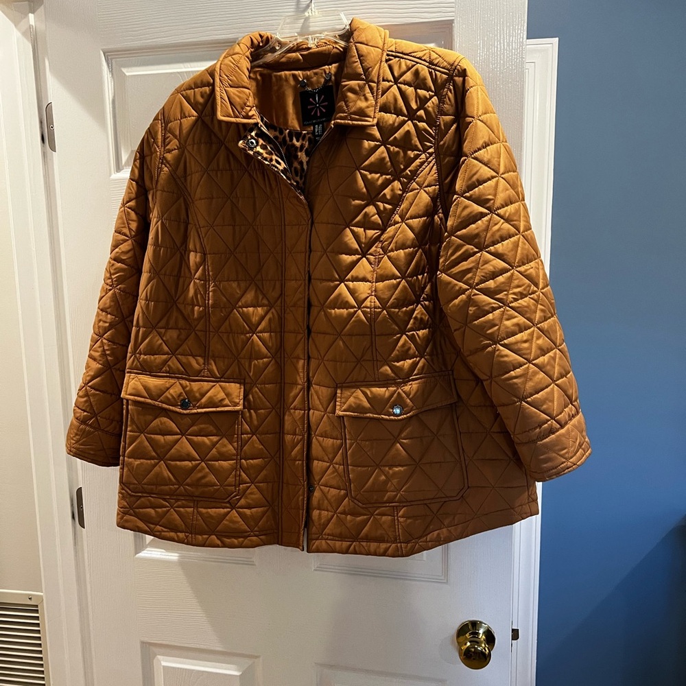 Isaac Mizrahi Quilted Tan Puffer Jacket